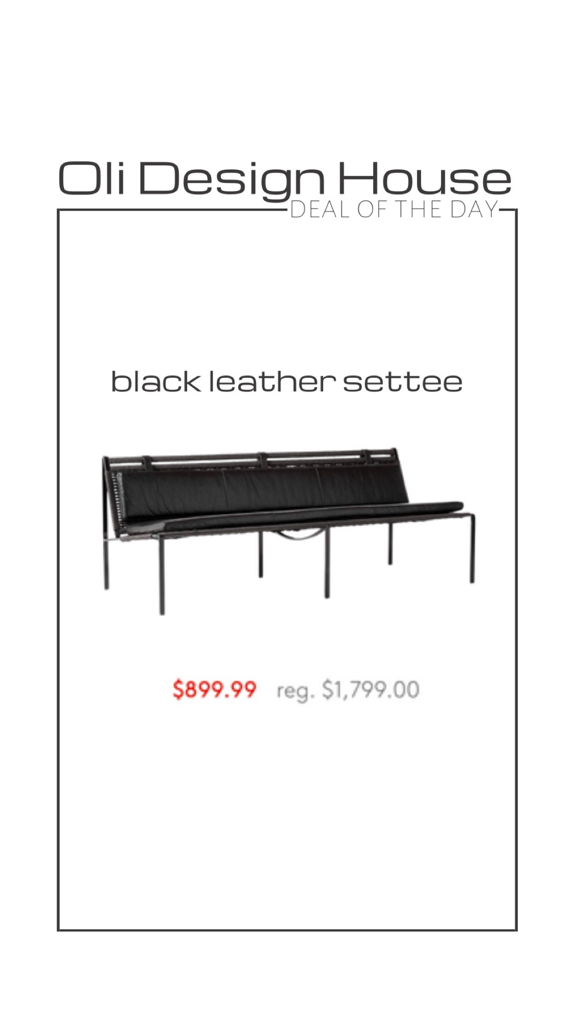 Deal of the day, 

Black leather and rope settee for 50% off! 

Modern furniture 

#LTKFind #LTKhome #LTKsalealert