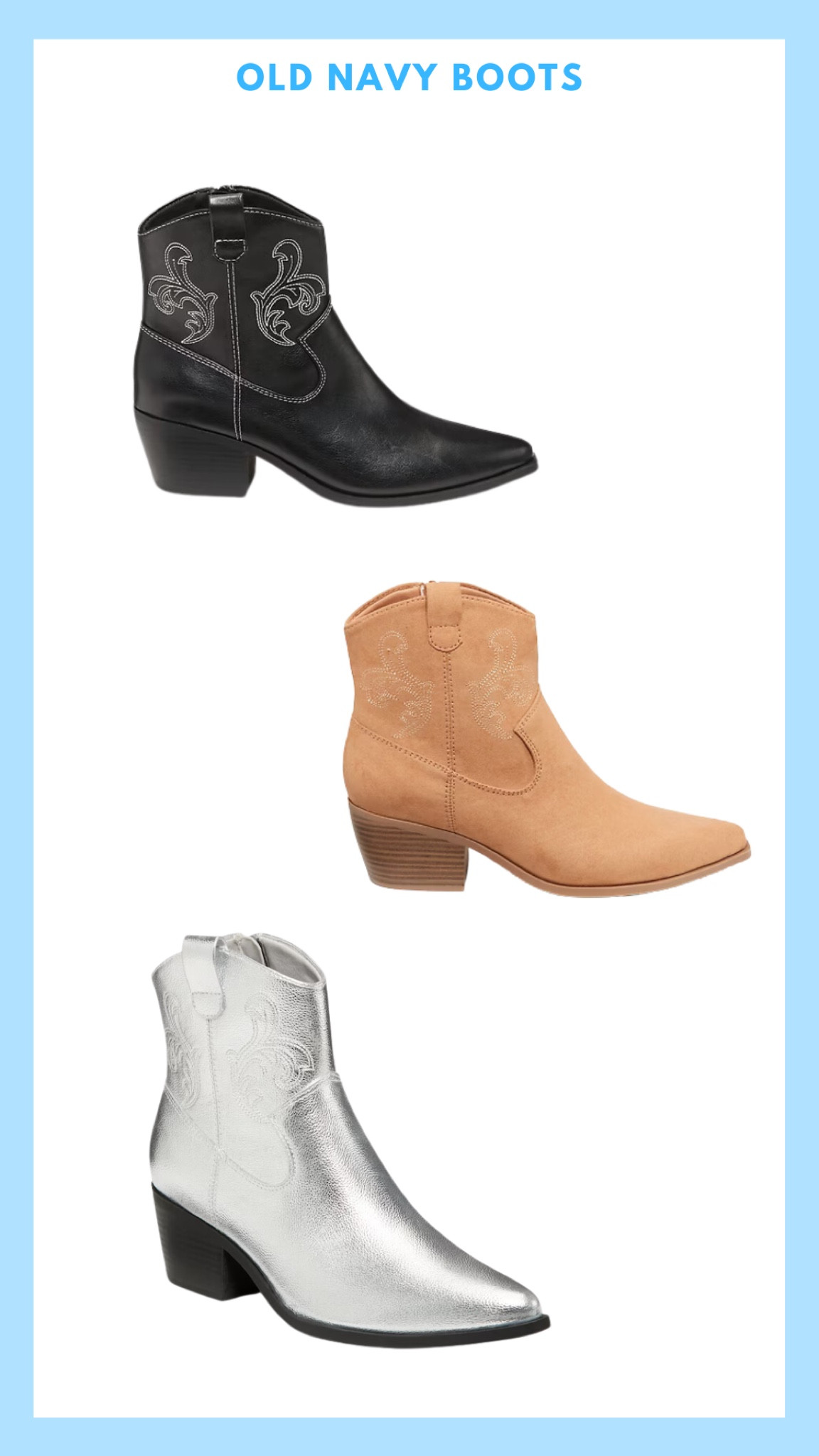 Old navy cowboy boots! These boots are great for fall and game days! Super affordable!

#LTKsalealert #LTKstyletip #LTKshoecrush