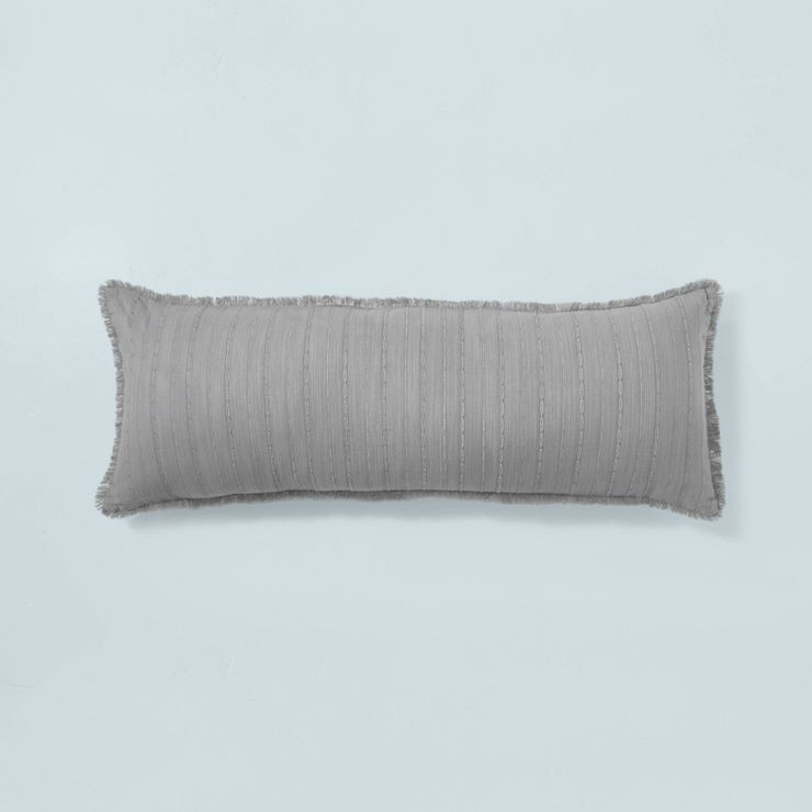 16"x42" Washed Loop Stripe Lumbar Bed Pillow  - Hearth & Hand™ with Magnolia | Target