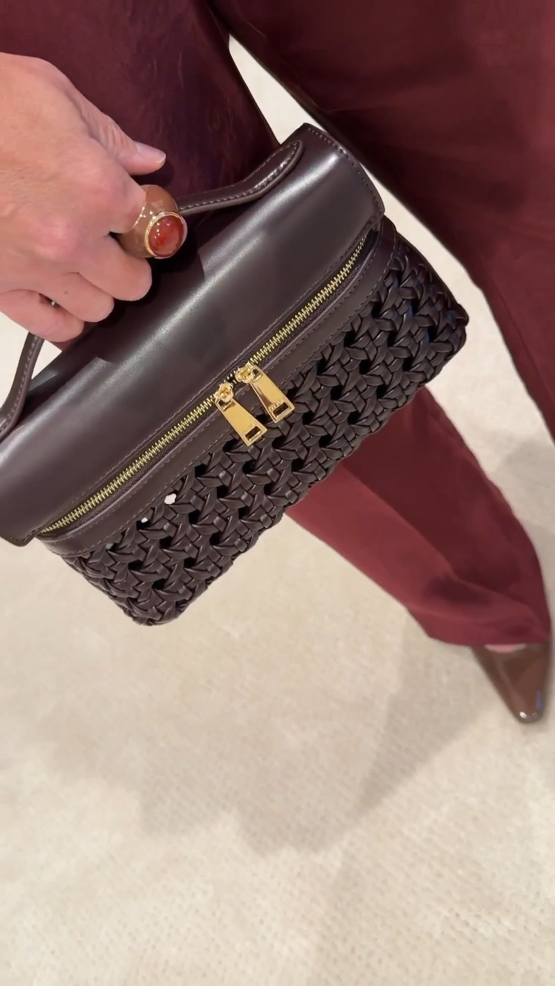 Outfit Inspo
My color crush of the season is all about rich, moody tones. I paired a chocolate poplin shirt with bordeaux satin wide leg pants and added a leopard belt for a little personality. Finished with a woven top-handle bag, block heels, and a few jewelry favorites to pull it all together.

Styling tip: if your outfit leans neutral, add one patterned accessory like a belt or bag to give the look depth without overwhelming it.

Everything is linked below.

#LTKHoliday #LTKootd #LTKSeasonal