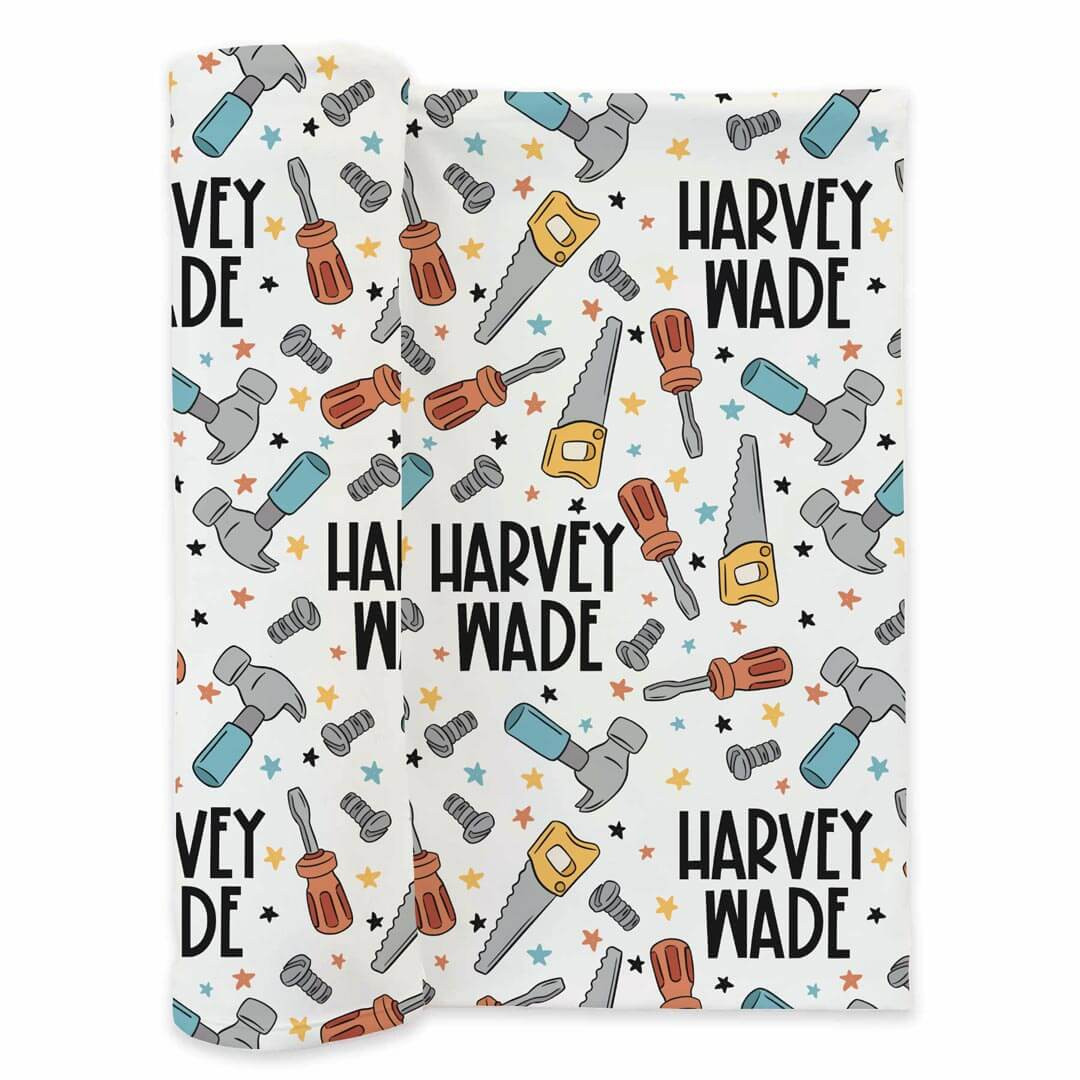 Hammer Time Personalized Swaddle Blanket | Caden Lane