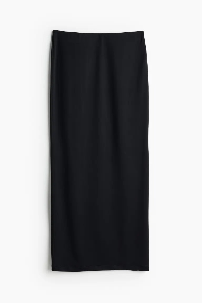 Microfiber Maxi Skirt - Regular waist - Maxi - Black - Ladies | H&M US | H&M (US + CA)