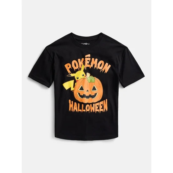 Pokemon Pikachu Little Boys and Big Boys Halloween Graphic Tee, Sizes 4-18 | Walmart (US)