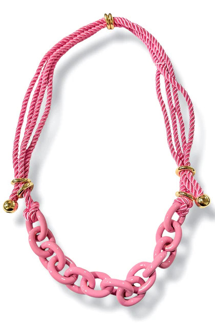 Done and Over Pink Chain & Silk Rope Necklace | The Willow Tree