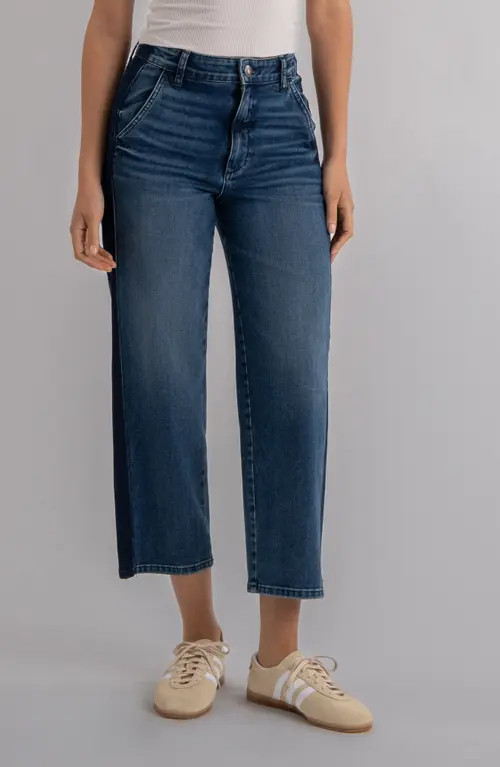 KUT from the Kloth Ashton High Waist Crop Barrel Jeans in Power at Nordstrom, Size 10 | Nordstrom