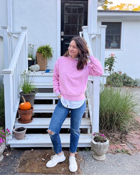 I’ve been wanting to add pops of color to my wardrobe lately & I really love this bubblegum pink. It’s unexpected for fall & works as a staple year round! (It’s also on sale now!) #sustainablestyle 

#LTKsalealert #LTKunder50 #LTKSeasonal