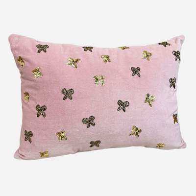Beaded Bows Throw Pillow, 14x20 | At Home