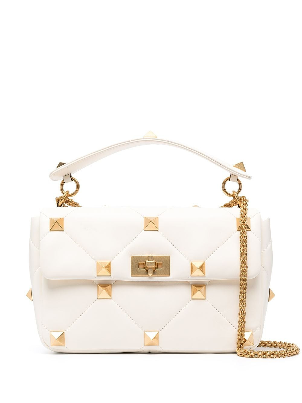 Valentino Garavani large Roman Stud shoulder bag - Neutrals | Farfetch Global