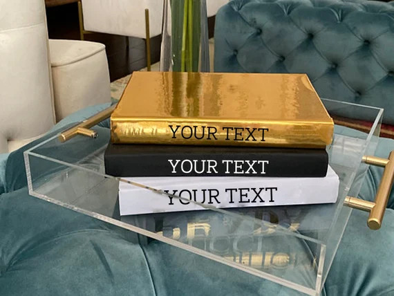 Personalized Luxury Stacked Books Home Decor Fashion Designer | Etsy | Etsy (US)