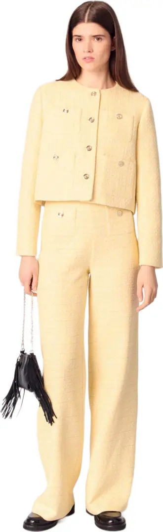 maje Straight-leg tweed/lurex trousers | Nordstrom | Nordstrom