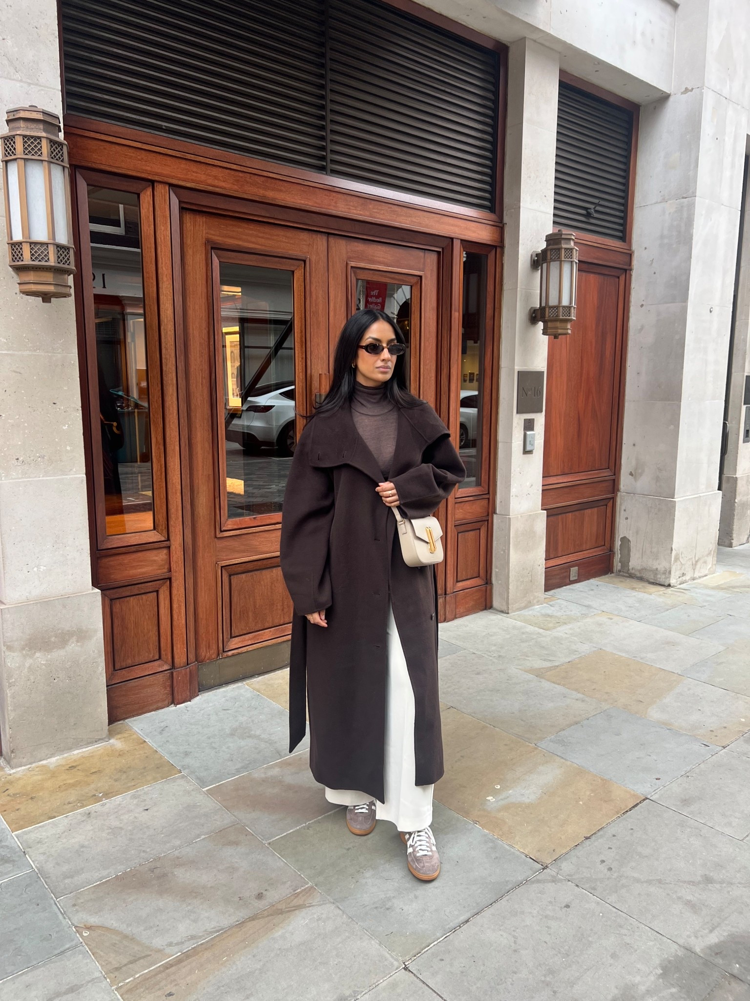 Casual chic , winter coat , silk trousers , work wear 

#LTKuk #LTKstyletip #LTKworkwear