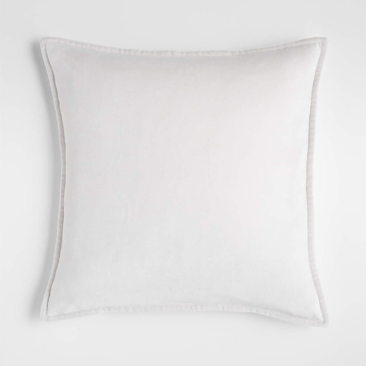 Frost 20" Washed Organic Cotton Velvet Pillow Cover + Reviews | Crate & Barrel | Crate & Barrel