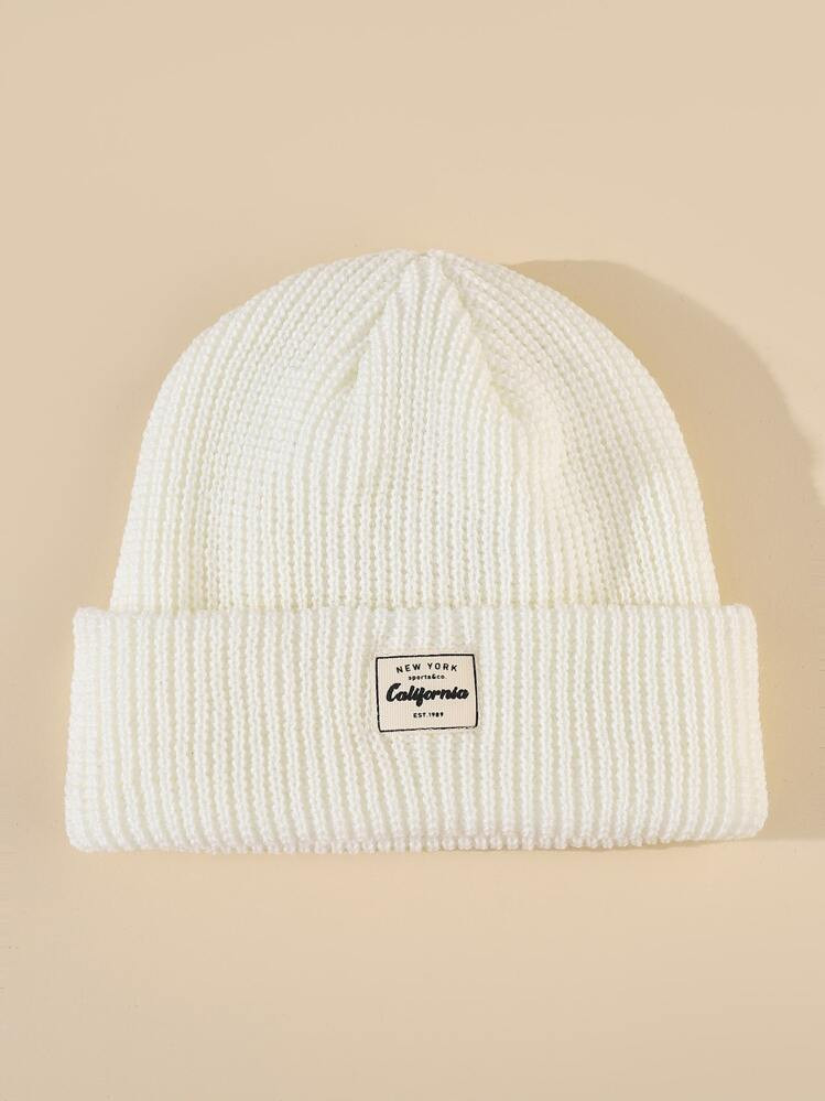 Letter Patch Beanie Casual | SHEIN