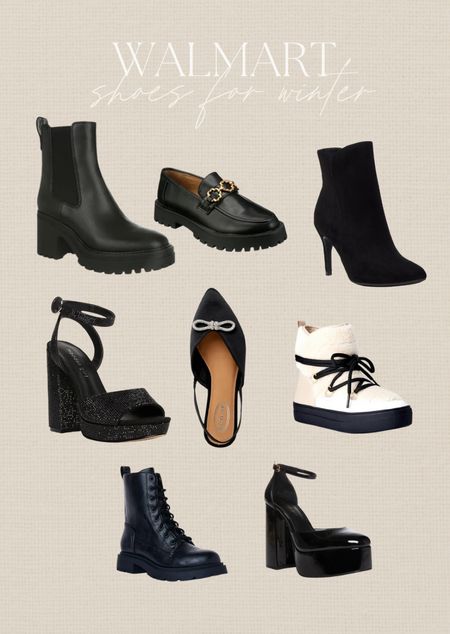 Walmart shoes for women 👢 #walmartpartner #walmart #walmartfashion #heels #winterboots #snowboots #combatboots #flats #blackheels #holidayshoes 

#LTKunder50 #LTKshoecrush #LTKHoliday