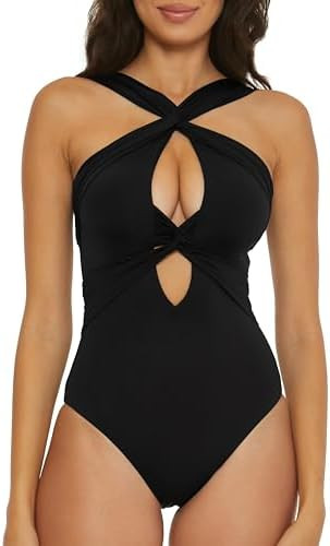 Becca Womens Color Code One Piece Swimsuit, High Neck, Bathing Suits for Women | Amazon (US)