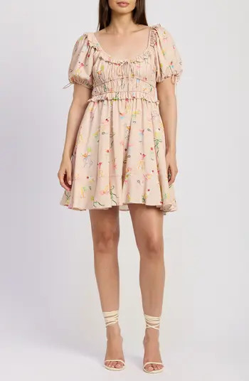 En Saison Mia Ruffle Puff Sleeve Minidress | Nordstrom | Nordstrom