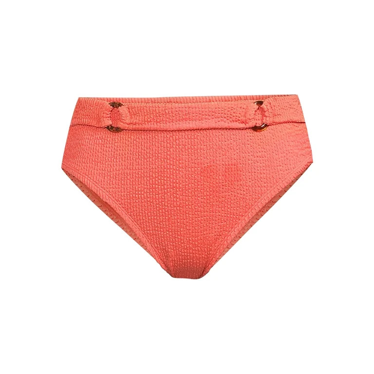 Time and Tru Women’s and Women's Plus Ring Front High Waist Bottom - Walmart.com | Walmart (US)