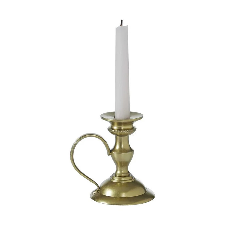 My Texas House Gold Metal Taper Candle Holder with Handle, 4.5" | Walmart (US)