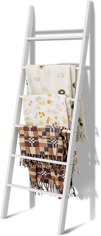 Wood Blanket Ladder, 57.5'' Rustic Towel Quilt Throw Blanket Ladders for The Living Room, Bedroom... | Amazon (US)