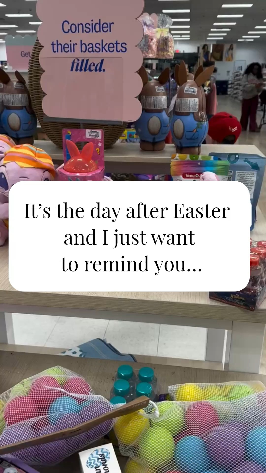 Most of what wasn’t scooped up before, is now on clearance! 😁

Some of the toys are great to grab and have on hand for birthday gifts and lots of the decor is good for all season long, not just Easter! 

Share this with someone who loves a good clearance find

Follow me for daily finds + real life in between

easter clearance deals | after easter sales | holiday markdowns | kids toys clearance | candy deals after holidays

#EasterDeals
#ClearanceFinds
#SmartShopping
#MomLifeHacks
#SeasonalSavings

#LTKSeasonal #LTKSaleAlert #LTKKids