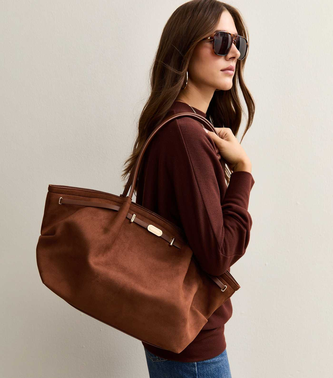 Tan Faux Suede Winged Tote Bag | New Look | New Look (UK)