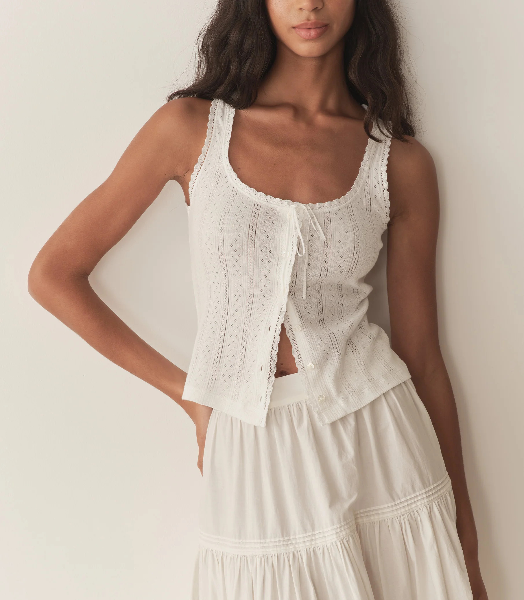 Lois Tank - Salt Quelle Jolie Pointelle | DÔEN | DOEN