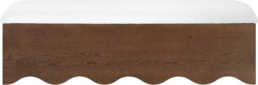 SAFAVIEH Couture Collection - Roseandrea Walnut & White Storage Bench with Cushion Top, Modern Sc... | Amazon (US)