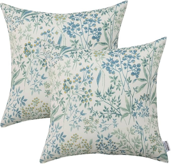 Outdoor/Indoor Throw Pillows, Pack of 2 Waterproof Decorative Throw Pillows with Inserts, 18\u201... | Amazon (US)