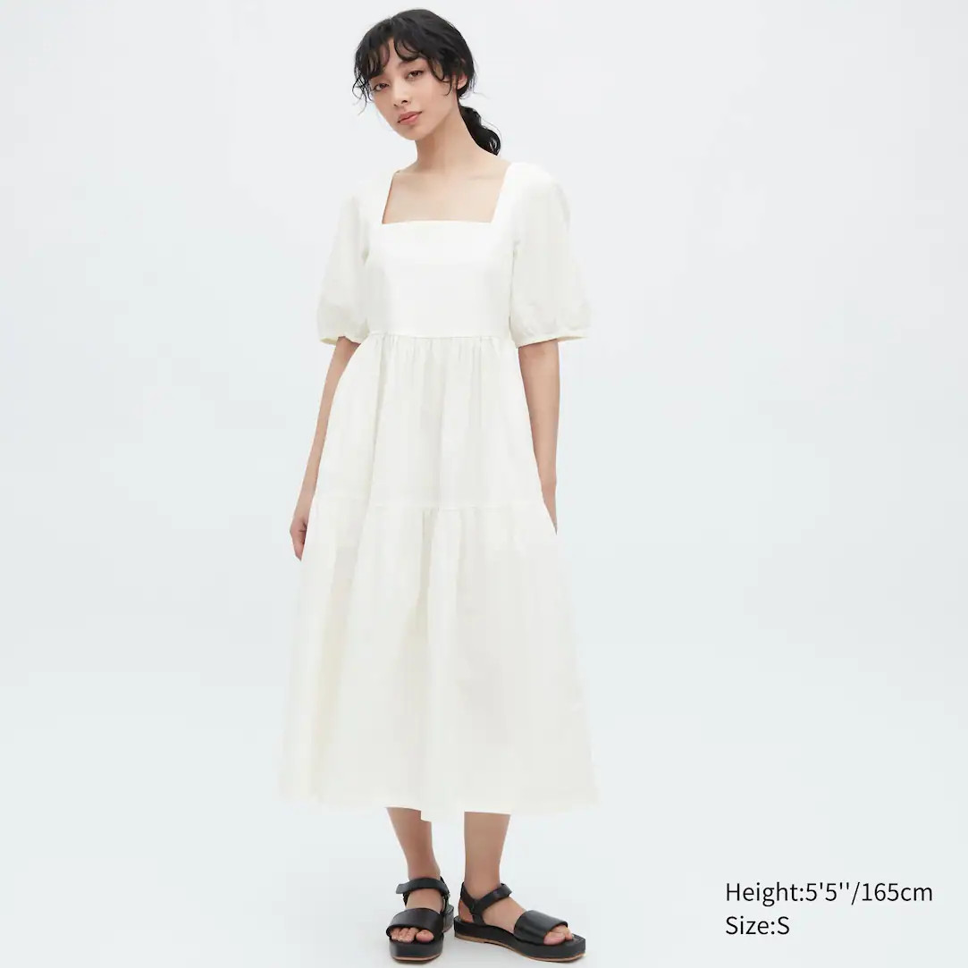 ROBE À MANCHES VOLUMINEUSES EN LIN MÉLANGÉ | Uniqlo FR