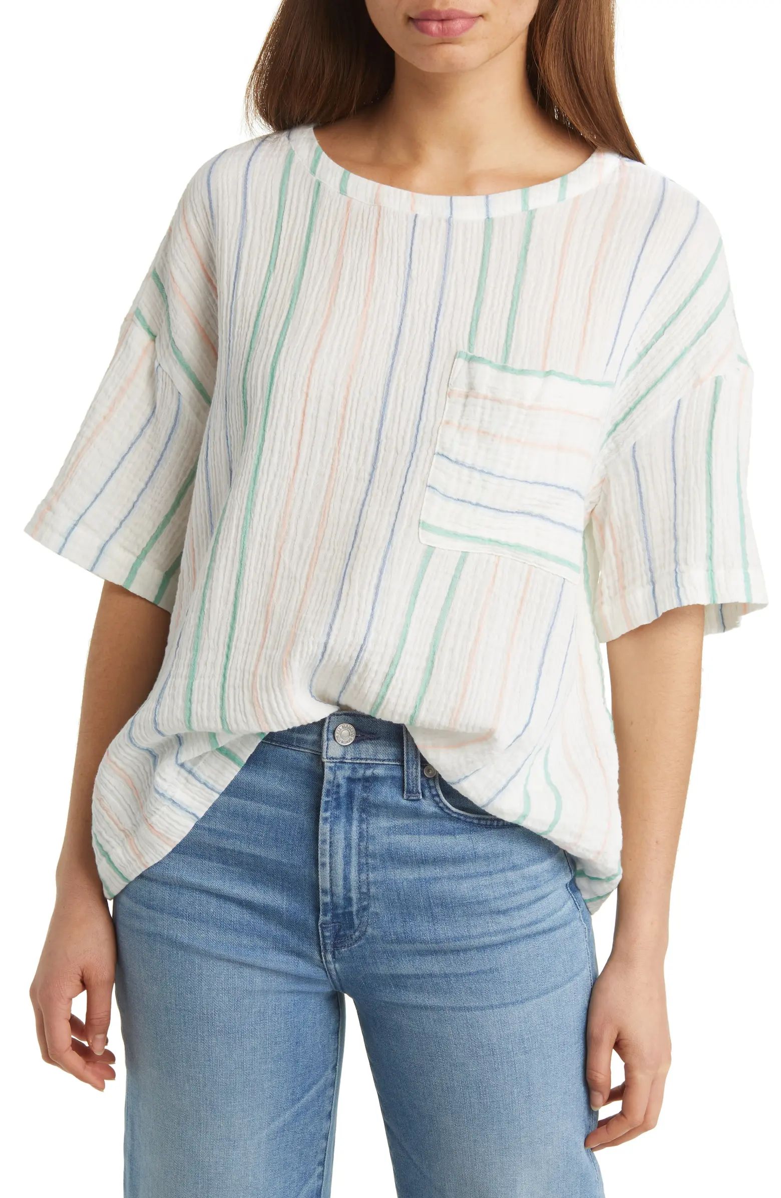 Stripe Cotton Gauze Top | Nordstrom