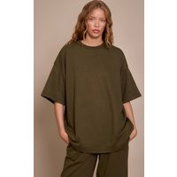 Olive Jersey Oversized T Shirt Co-ord | PrettyLittleThing UK