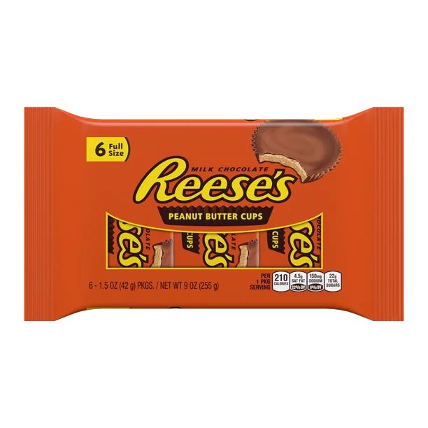 Reese's, Peanut Butter Cups Chocolate Candy, 9 Oz, 6 Ct | Walmart (US)