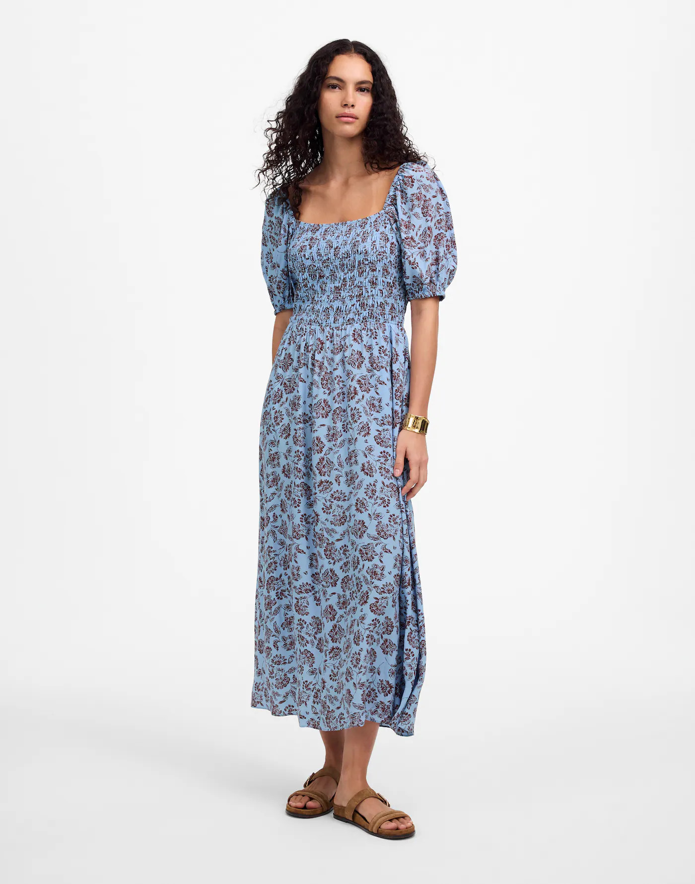 Smocked Puff-Sleeve Dress in Floral | Madewell