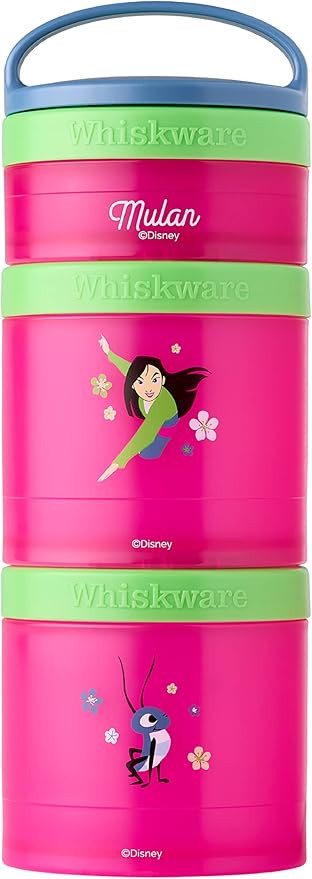 Whiskware Disney Princess Stackable Snack Containers for Kids and Toddlers, 3 Stackable Snack Cup... | Amazon (US)