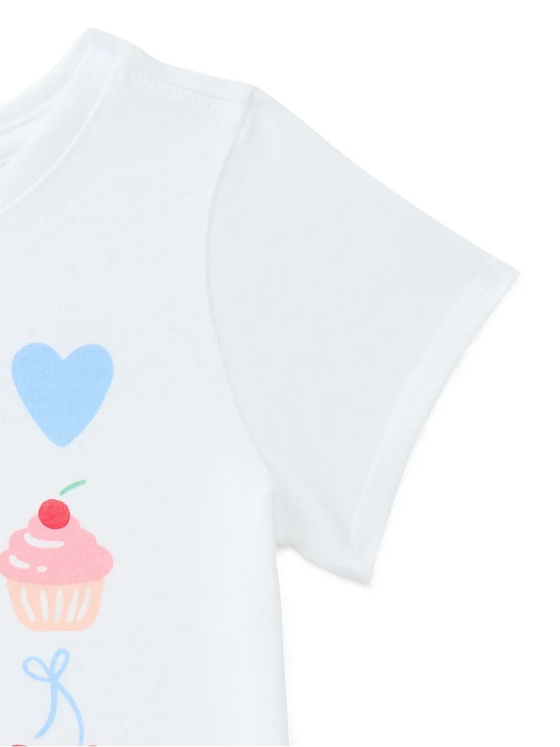 Wonder Nation Toddler Girls Tee with Short Sleeves, Sizes 18M-5T | Walmart (US)