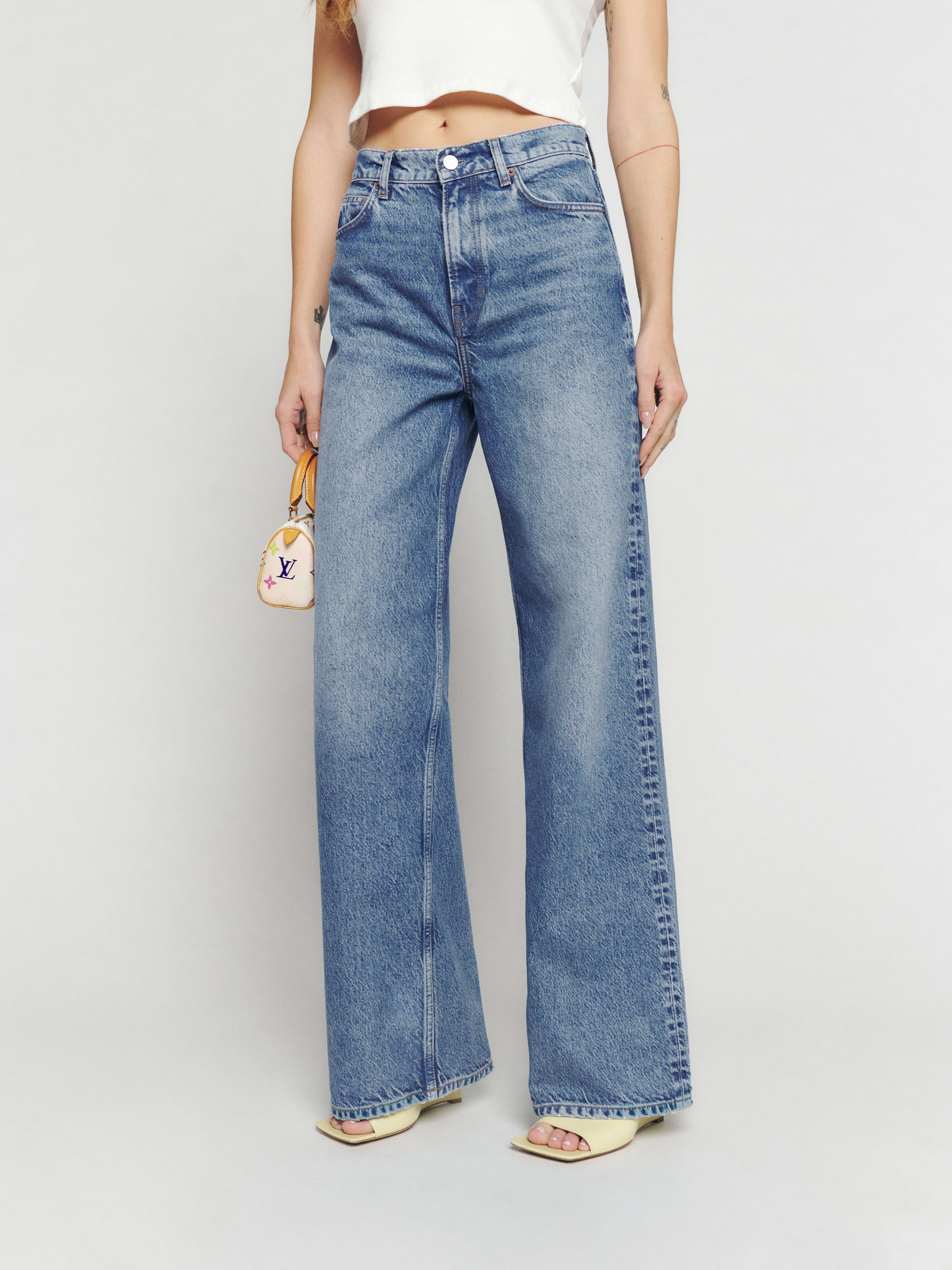 Cary High Rise Slouchy Wide Leg Jeans | Reformation (Global)