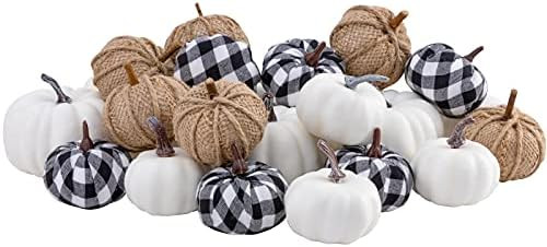 HBlife 24pcs Mixed Artificial Pumpkins Assorted Size and Color Harvest Pumpkins Set 12 White Foam... | Amazon (CA)