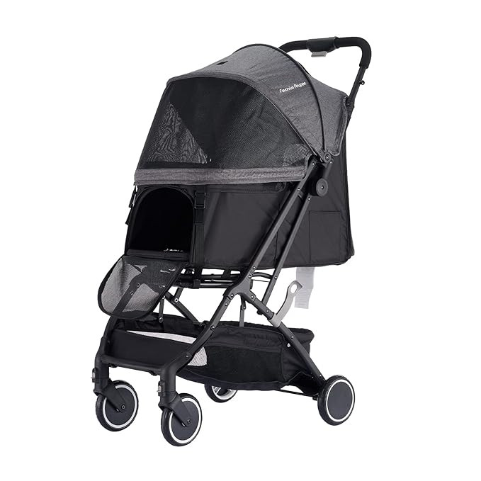 Favonius poupee Foldable Pet Stroller, Four-Wheel Light Travel Stroller for Small and Medium-Size... | Amazon (US)