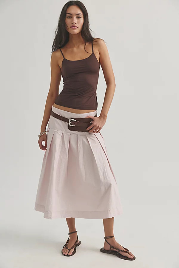 We The Free Skipper Pleated Chino Midi Skirt | Free People (Global - UK&FR Excluded)