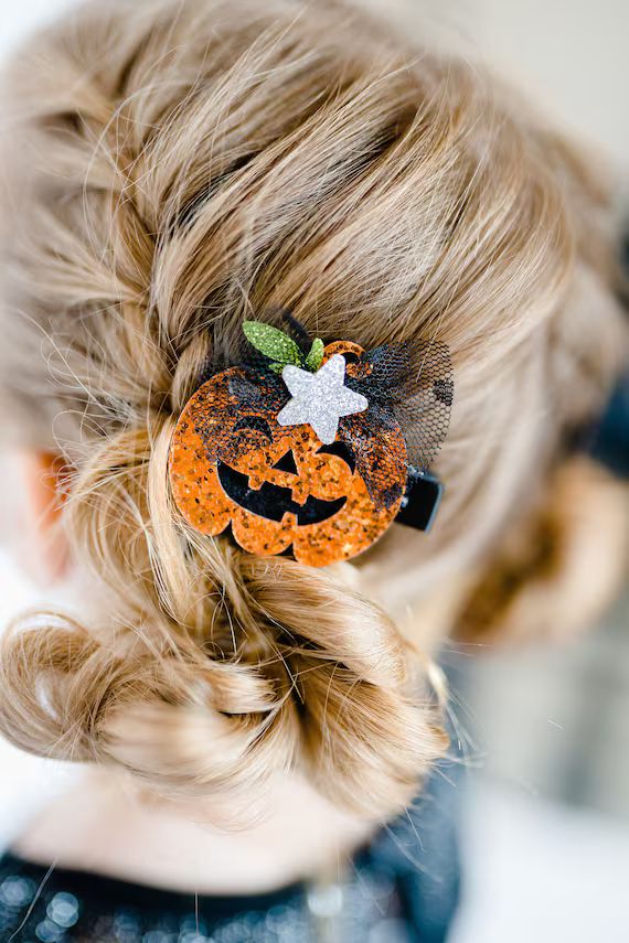 Glitter Halloween Hair Clips | Etsy (US)