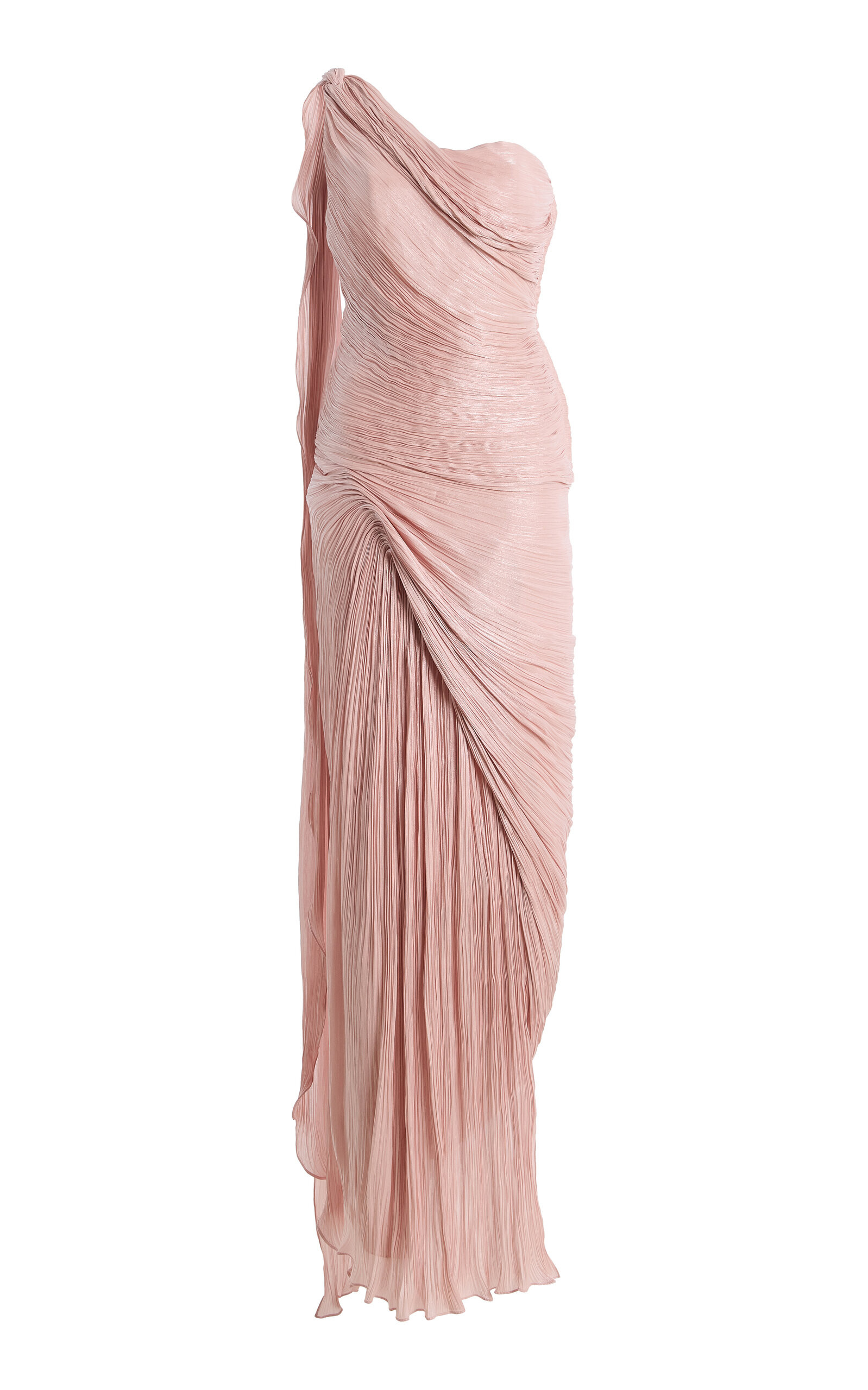 Exclusive One-Shoulder Draped Hand-Pleated Silk Roseya Gown | Moda Operandi (Global)