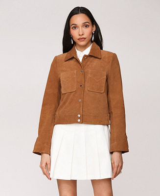 Avec Les Filles Women's Suede Western Snap Front Fitted Jacket - Macy's | Macy's