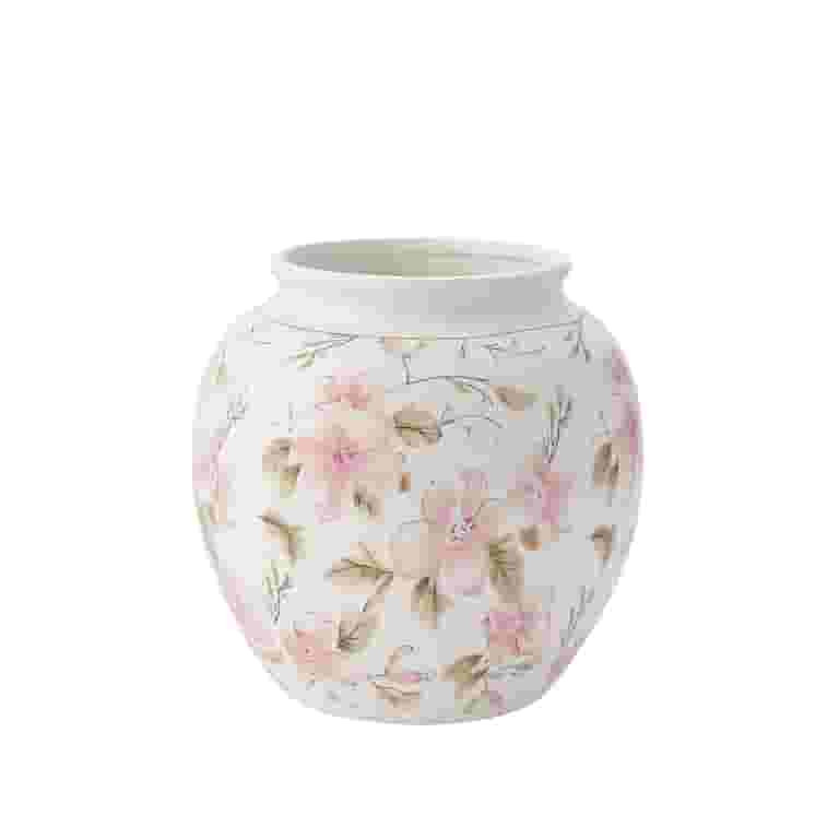My Texas House 8" Pink Floral Round Ceramic Vase | Walmart (US)