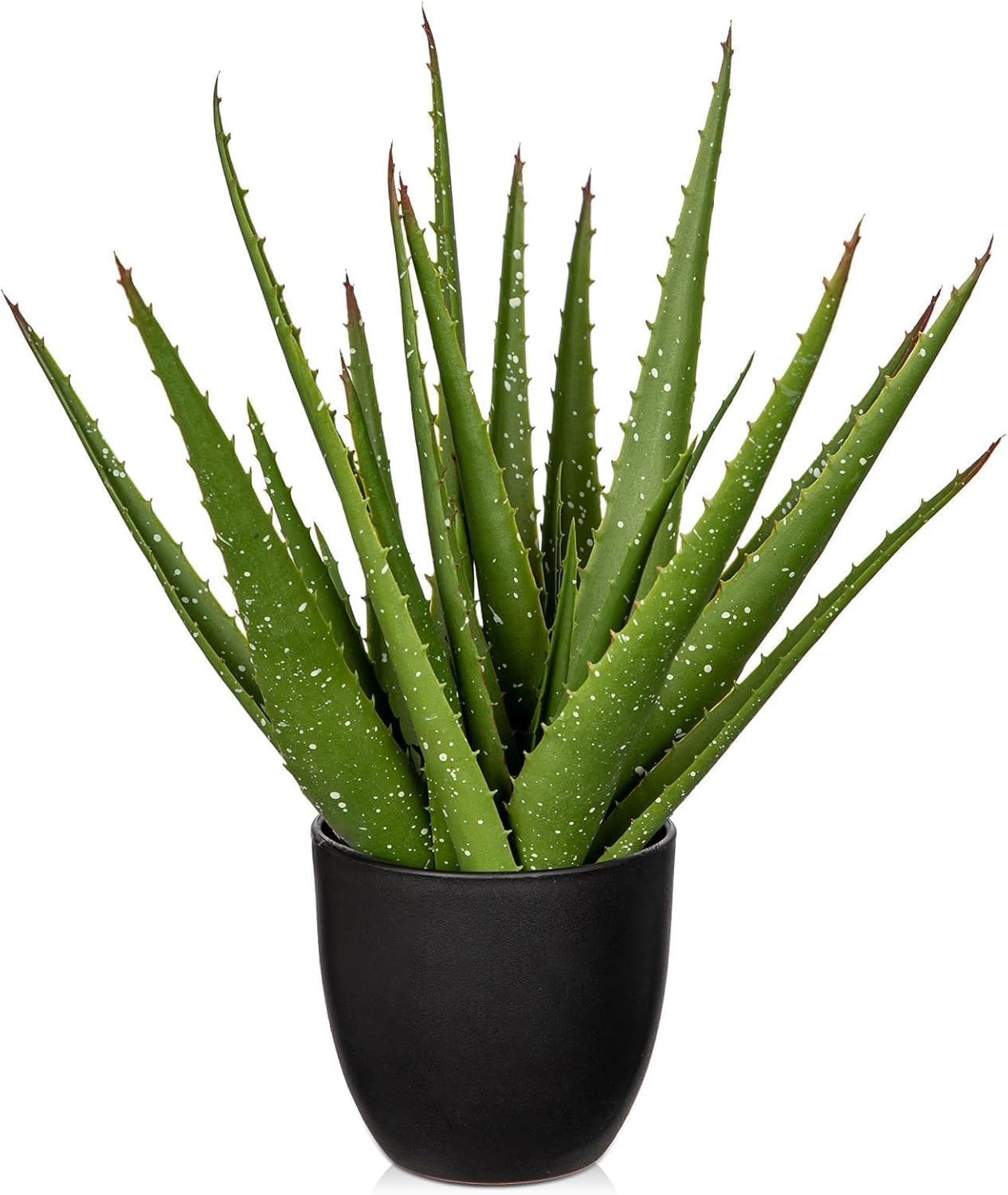 Fake Succulent Aloe Vera Plants 13.4 Inch Large Artificial Succulents with Black Pot Faux Aloe Po... | Amazon (US)