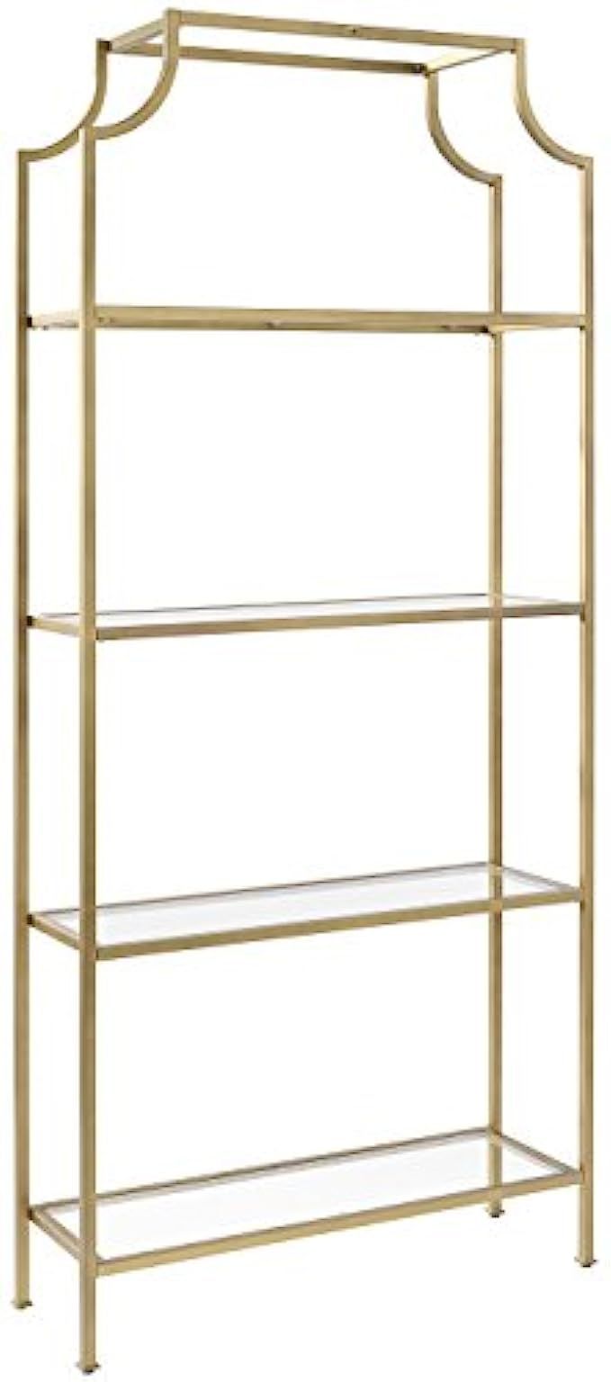 Crosley Furniture CF6101-GL Aimee Etagere Bookcase - Gold and Glass | Amazon (US)
