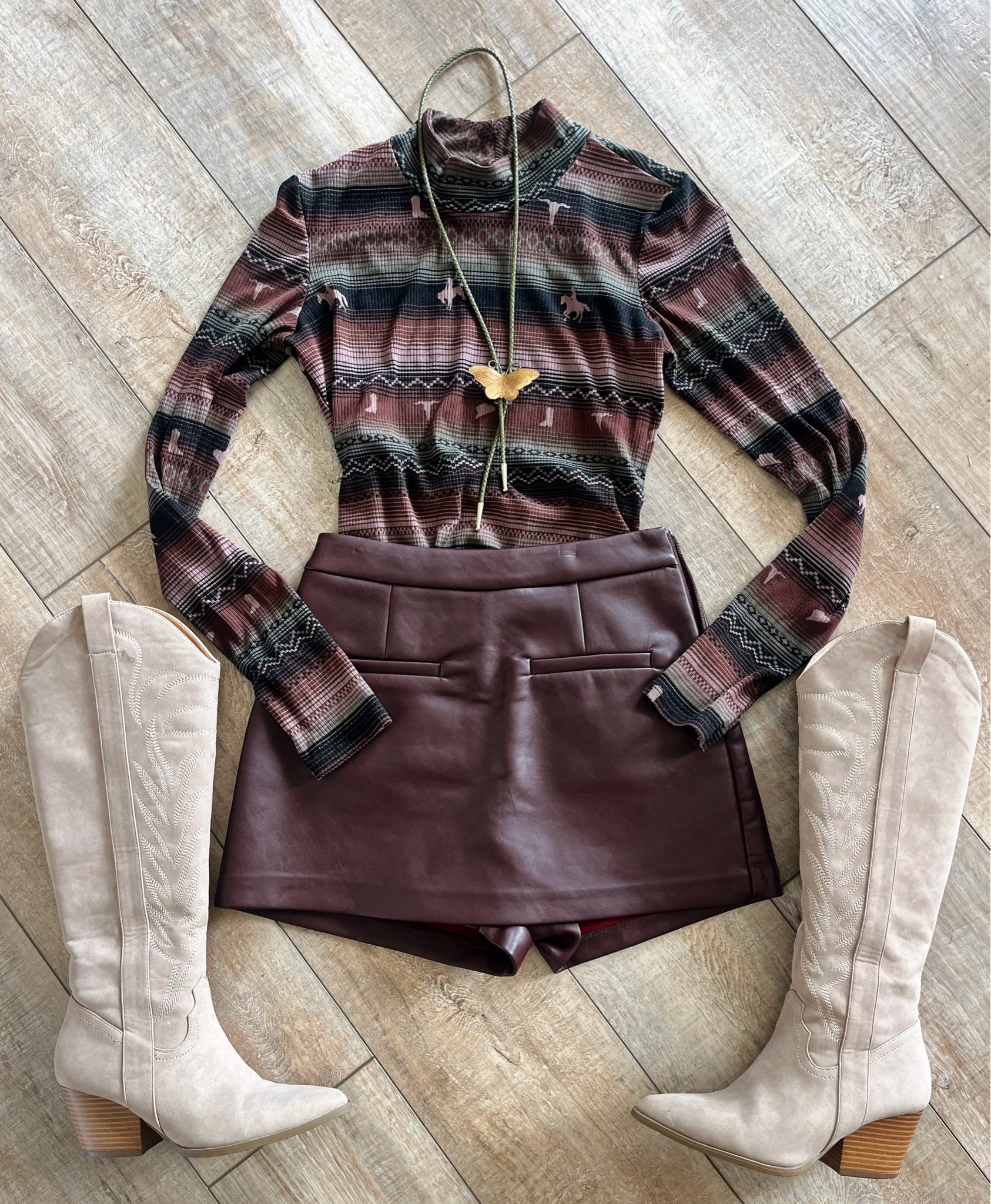 Western style pumpkin patch fit!! Code LORIG30 or LORILYNN35 to save on skort. Code LORI to save on boots. Bolo from November Maker

#LTKSaleAlert #LTKootd #LTKSeasonal