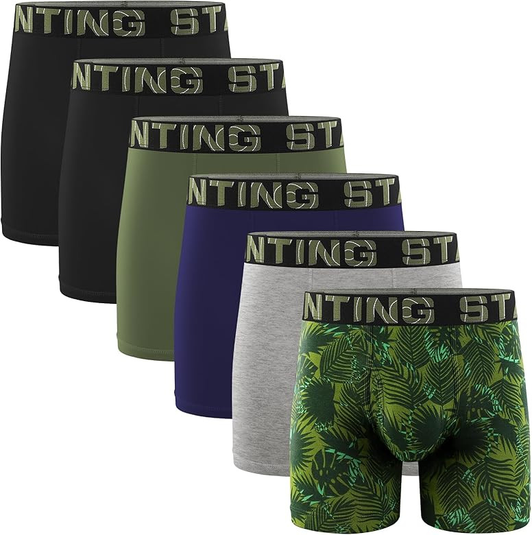 Counting Stars Men's Boxer Briefs Underwear Cotton Colorful Mens Underwear Boxer Briefs for Men Pack | Amazon (US)