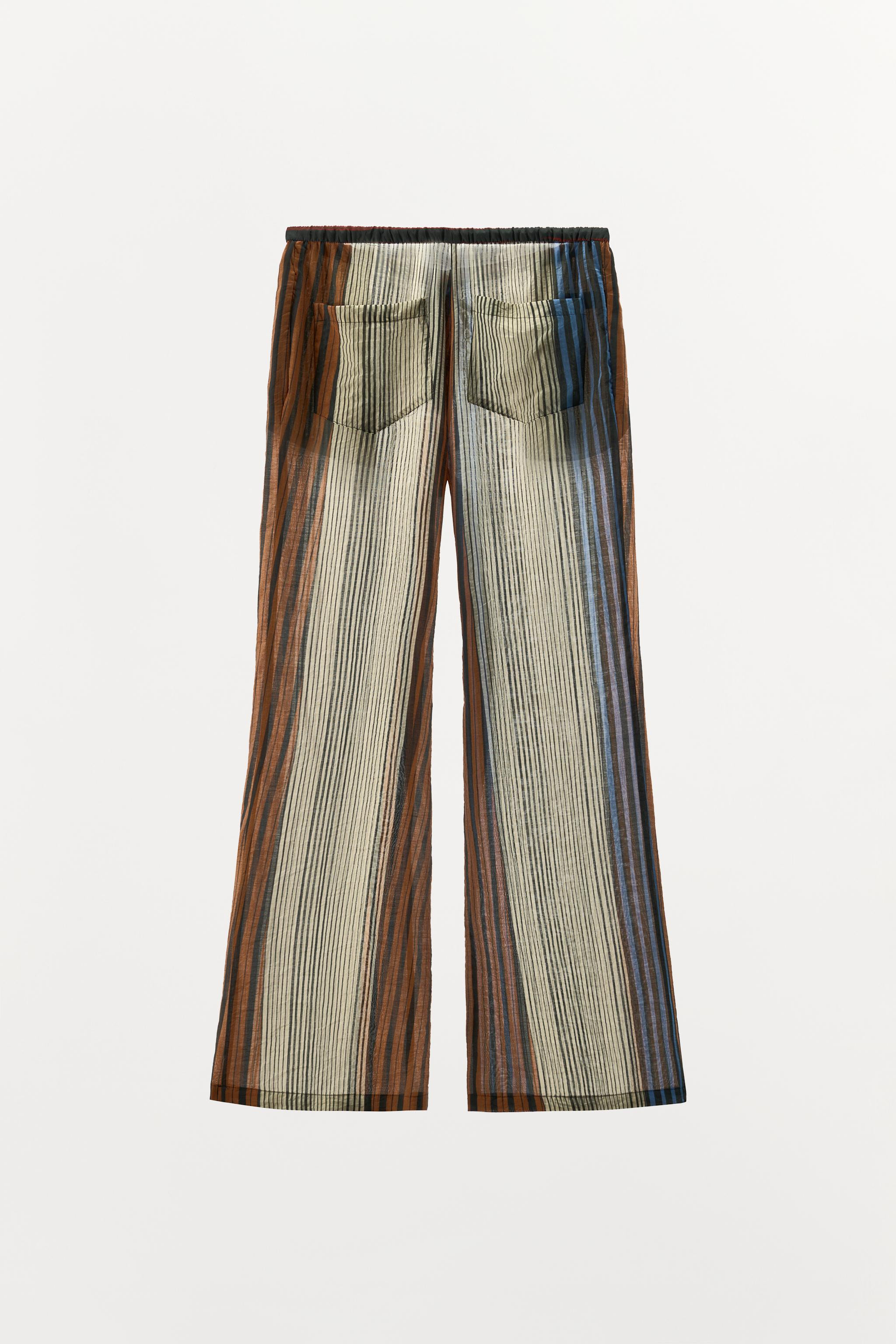 ZW COLLECTION STRIPED PYJAMA-STYLE TROUSERS | Zara UK