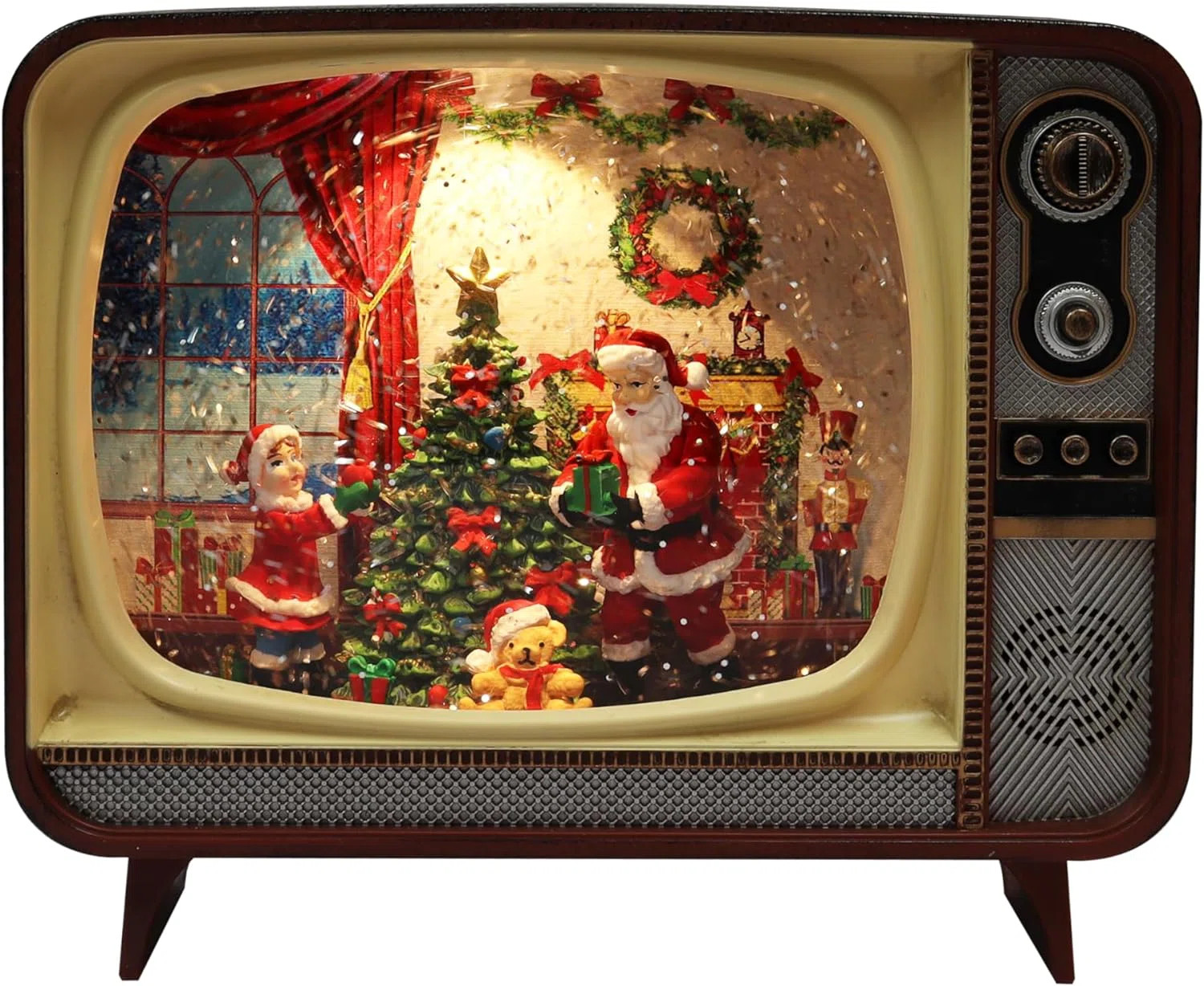 6.7" Acrylic Retro TV Village - LED, Water Spinning Glitter, Battery - Hand-Painted Resin | Wayfair North America