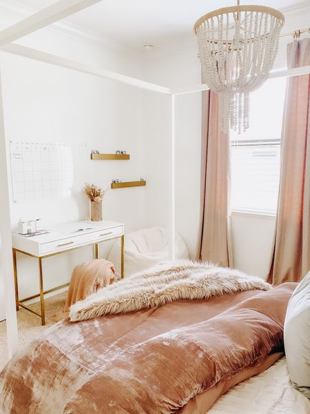 Teen dream room with all the pink and brass accents. This room is getting more and more decorated with Taylor swift posters and I’m okay with it. 

#LTKhome #LTKSale #LTKkids